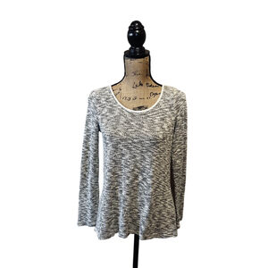 Bar lll Top Blouse Black Ivory Marbled Size M